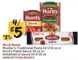 Winn Dixie Mueller's Traditional Pasta or Hunt's Pasta Sauce offer