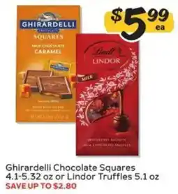 Winn Dixie Ghirardelli Chocolate Squares or Lindor Truffles offer