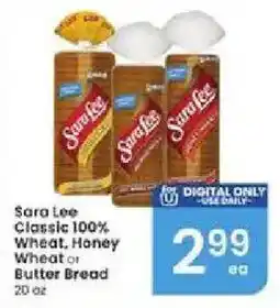 Albertsons Sara Lee Classic Wheat, Honey or Butter Bread offer