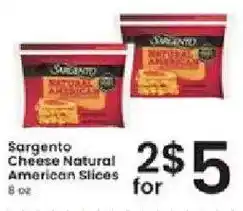 Albertsons Sargento Cheese Natural American Slices offer