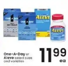 Albertsons One-A-Day or Aleve select sizes and varieties offer