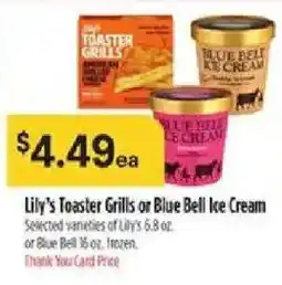 Bashas' Lily's Toaster Grills or Blue Bell Ice Cream offer