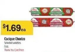 Bashas' Cacique Chorizo offer