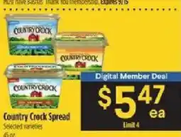 Bashas' Country Crock Spread offer