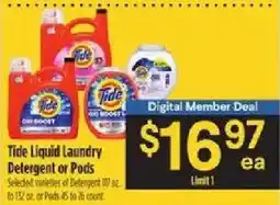 Bashas' Tide Liquid Laundry Detergent or Pods offer