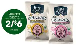 Smith's Lesser Evil Popcorn offer