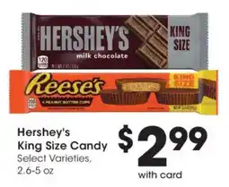 Smith's Hershey's King Size Candy offer