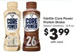 Smith's Fairlife Core Power Protein Shake offer