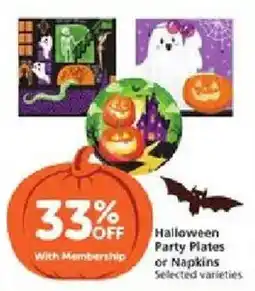 Vons Halloween Party Plates or Napkins offer