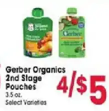 Jewel-Osco Gerber Organics 2nd Stage Pouches offer