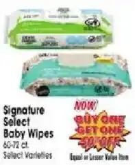 Jewel-Osco Signature Select Baby Wipes offer