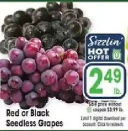 Jewel-Osco Red or Black Seedless Grapes offer