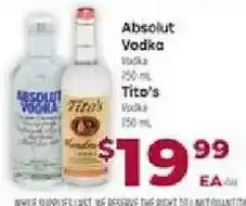 Cardenas Absolut Vodka and Tito's Vodka offer