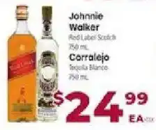 Cardenas Johnnie Walker Red Label Scotch, Corralejo Tequila Blanco offer