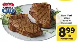 Vons Usda choice beef new york steak offer