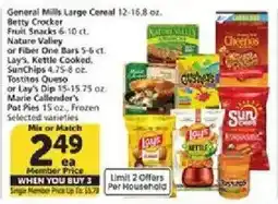 Vons General Mills Large Cereal offer