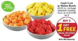 Vons Fresh Fruit or Melon Bowls offer