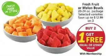 Fresh Fruit or Melon Bowls