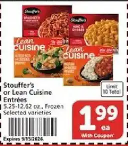 Vons Stouffer's or Lean Cuisine Entrées offer