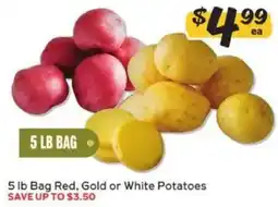 Winn Dixie 5 lb Bag Red, Gold or White Potatoes offer