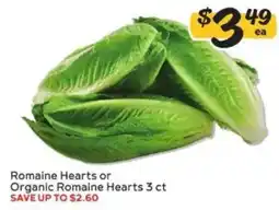 Winn Dixie Romaine Hearts or Organic Romaine Hearts offer