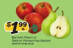 Winn Dixie Bartlett Pears or Gala or Honeycrisp Apples offer