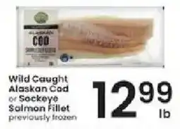 Albertsons Wild Caught Alaskan Cod or Sockeye Salmon Fillet offer