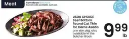 Albertsons Hometown Butchers USDA Choice Beef Bottom Round Cut Thin for Carne Asada offer