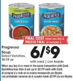 Smith's Progresso Soup Select Varieties offer