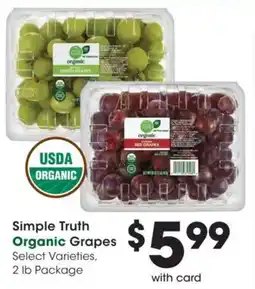 Smith's Simple Truth Organic Grapes offer