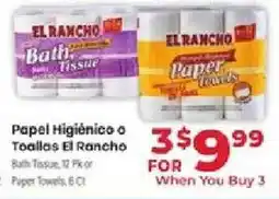 Supermercado El Rancho El Rancho bath tissue or paper towels offer