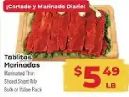 Supermercado El Rancho Tabilitas Marinated Thin Stead Short Rib offer