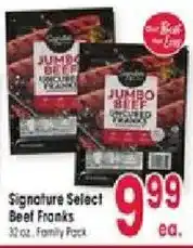 Jewel-Osco Signature Select Beef Franks offer