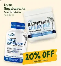 Sprouts Farmers Market Nutri supplements offer