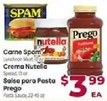 Cardenas Carne Spam, Crema Nutella, Salsa para Pasta Prego offer