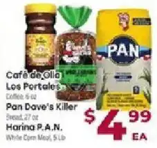 Cardenas Cafe de Olla Los Portales Coffee, Pan Dave's Killer Bread, Harina P.A.N. offer