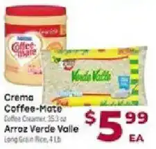 Cardenas Crema Coffee-Mate Coffee Creamer or Arroz Verde Valle Long Grain Rice offer