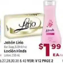 Cardenas Lirio bar soap and hinds lotion offer