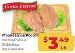 Supermercado El Rancho Milanesa de Pollo Thin Sliced Boneless Chicken Breast offer