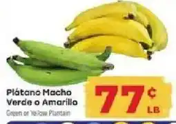 Supermercado El Rancho Green or Yellow Plantain offer