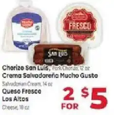Supermercado El Rancho Charize San Luis, Perk Chorizo, Crema Salvadoreña Mucho Gusto, Queso Fresco offer