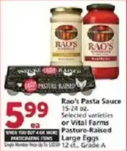 Vons Rao's Pasta Sauce offer