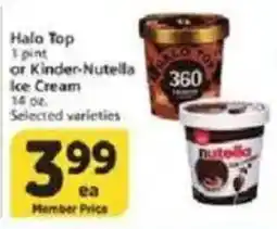 Vons Halo Top or Kinder-Nutella Ice Cream offer