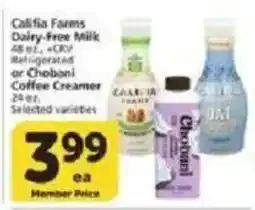 Vons Colita Farms Dairy-Free Milk or Chobani Coffee Creamer offer