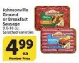 Vons Johnsonville Ground or Breakfast Sausage offer