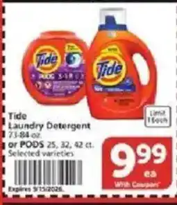 Vons Tide laundry detergent offer