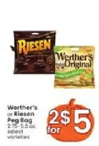 Albertsons Werther's or Riesen Peg Bag offer