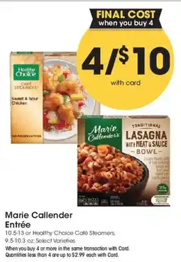 Smith's Marie Callender Entrée offer