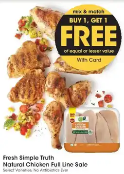 Smith's Fresh Simple Truth Natural Chicken Full Line Sale offer