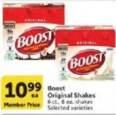 Vons Boost Original Shakes offer